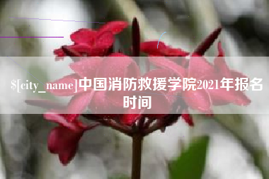 福安中国消防救援学院2021年报名时间