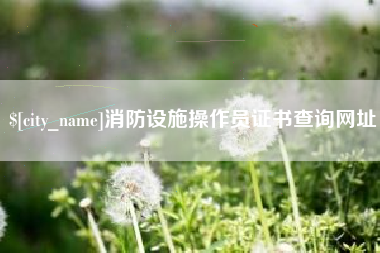 福安消防设施操作员证书查询网址