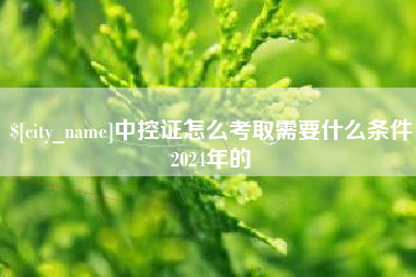 福安中控证怎么考取需要什么条件2024年的