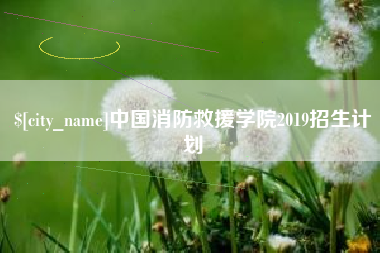 福安中国消防救援学院2019招生计划